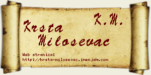 Krsta Miloševac vizit kartica